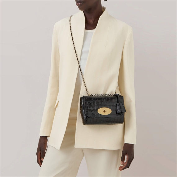 Mulberry Lily Black Shiny Small Croc